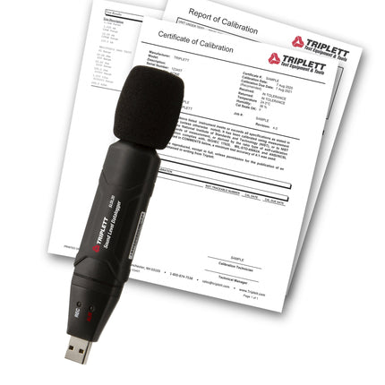 Registrador de datos de sonido USB con certificado de trazabilidad según NIST