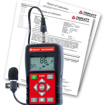 Dosímetro de ruido y registrador de datos de sonido con certificado de trazabilidad al NIST
