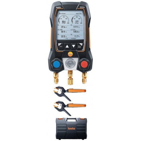 Kit de colector digital inteligente Testo 550s con sondas de temperatura inalámbricas, -14 a 870 psi