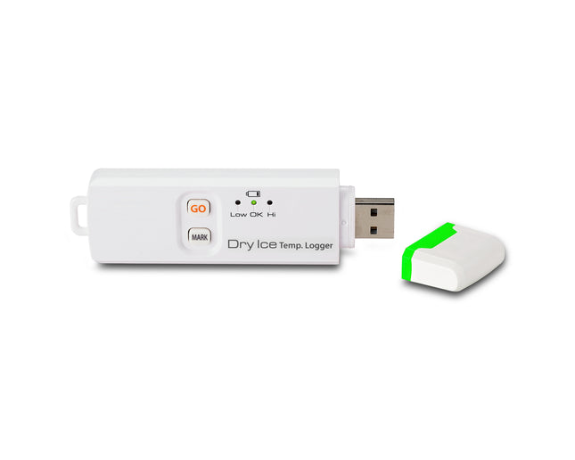 Registrador de datos de hielo seco USB de un solo uso (-112 °F/-80 °C)