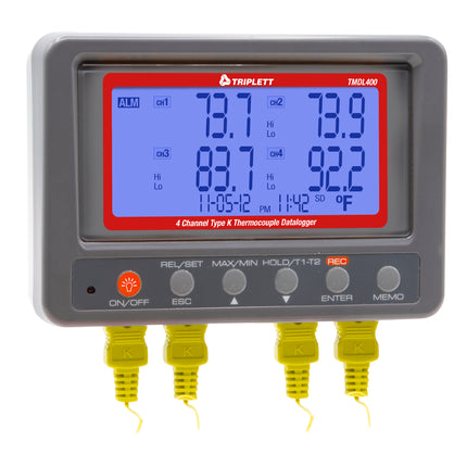 Registrador de datos de termopar tipo K de 4 canales (SD)